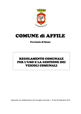 COMUNE di AFFILE COMUNE di AFFILE