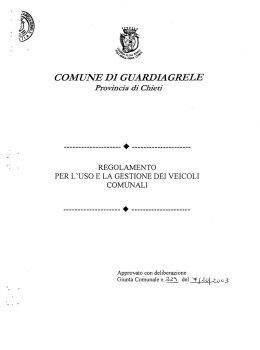 Regolamento per l`uso e la gestione dei veicoli comunali