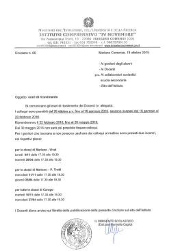 Orari di ricevimento Mariano e Carugo