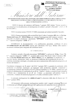 omologazione ministero dell`interno