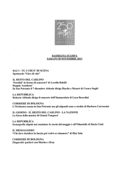 RASSEGNA STAMPA SABATO 30 NOVEMBRE 2013 RAI 3