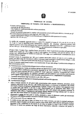Ordinanza - Vendite