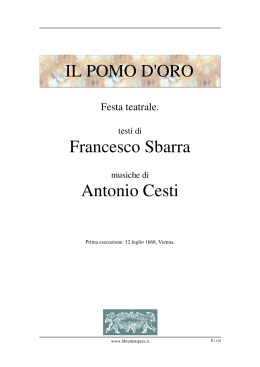 Il pomo d`oro - Libretti d`opera italiani