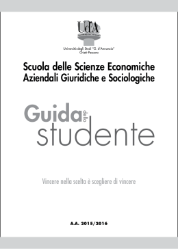 Guida dello Studente 2015/2016 - Università degli Studi "G. d
