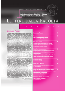 LETTERE DALLA FACOLT&agrave; - Facolt&agrave; di Medicina e Chirurgia