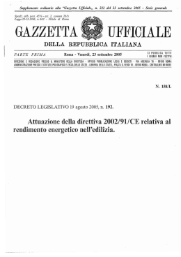 Decreto Legislativo n. 192 del 19 agosto 2005