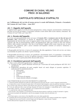 capitolato d`appalto - Comune di Casal Velino
