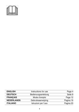 ENGLISH Instructions for use Page 4 DEUTSCH - Migros