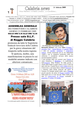 Calabria News 21 febbraio 2009