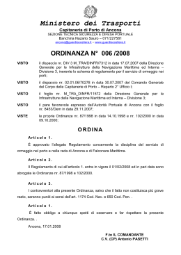 Regolamento ormeggio - Autorità Portuale di Ancona