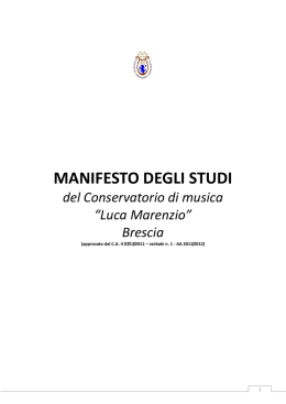 manifesto degli studi - Conservatorio di Musica "Luca Marenzio