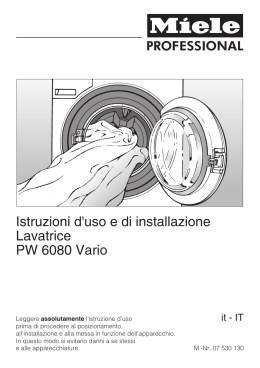 Istruzioni d`uso e di installazione Lavatrice PW 6080 Vario