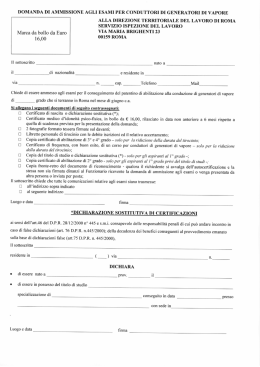 Domanda di ammissione agli esami - Ministero del Lavoro e delle