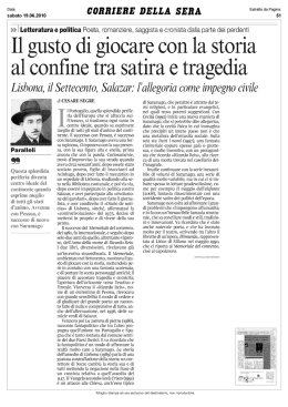 Il gusto di giocare con la storia al confine tra satira e tragedia
