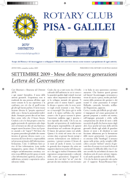 Settembre-Ottobre 2009 - Rotary Club Pisa Galilei