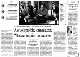 "Basta con i primi della classe".