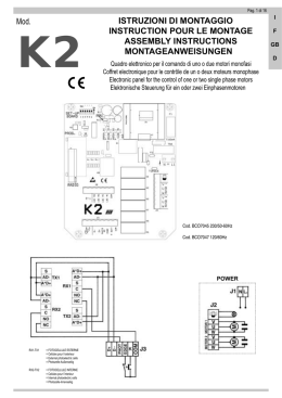 ISTRUZIONI DI MONTAGGIO INSTRUCTION POUR LE