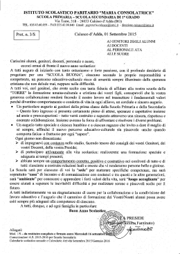 comunicazioni scuola secondaria - Istituto delle Suore di Maria