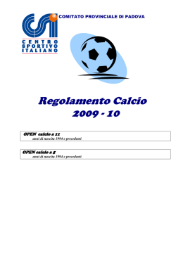 Regolamento Calcio 2009 - 10