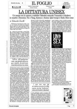 La dittatura unisex - Forum delle Associazioni Familiari