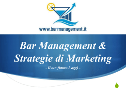 Bar management & strategie di marketing