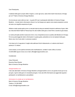 Caro Partecipante, il weekend della gara è proprio dietro l`angolo e