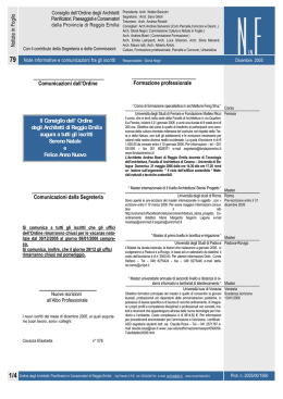 [NF 79] Dicembre 2005 - Ordine Architetti Reggio Emilia