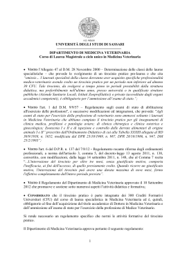 Regolamento tirocinio - Università degli Studi di Sassari