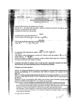 Il giudice dell`esecuzione dr.ssa Maria Luisa Arienzo ,,
