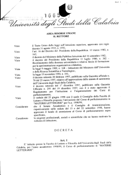 Materie letterarie - A.A. 1998/1999 - Servizi Didattici e Formazione