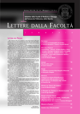 LETTERE 2004 05 - Facolt&agrave; di Medicina e Chirurgia