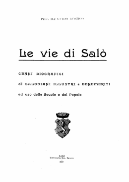 Guido Bustico, Le vie di Salò, Tip. Devoti, Salò