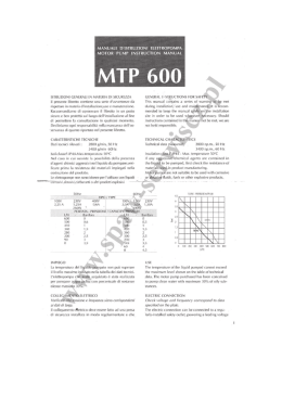 manuale d`istruzioni elettropompa motor pump - SPAW