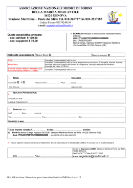 scarica il modulo - Associazione Nazionale Medici di Bordo della