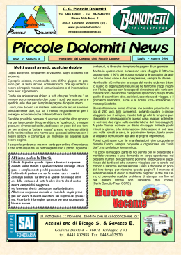 Gior. n.9 - Camping Club Piccole Dolomiti