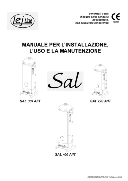 manuale per l`installazione, l`uso e la manutenzione