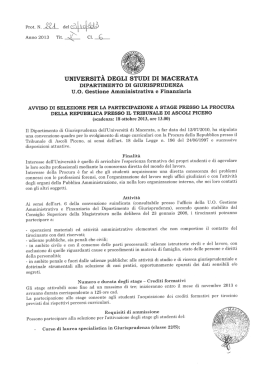 Avviso selezione stage Procura AP