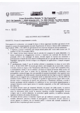 Norme di comportamento - Liceo Scientifico "V. De Caprariis