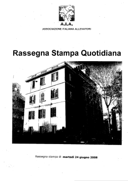 Rassegna Stampa Quot - AIA - Associazione Italiana Allevatori