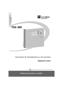 Libretto di istruzioni installazioni centralina TDS 300