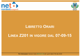 LIBRETTO ORARI LINEA Z201 IN VIGORE DAL 07-09-15