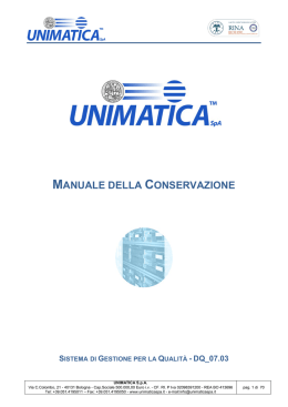 Manuale conservazione Unimatica v.8.9