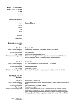 Curriculum vitae - Comune di Arese