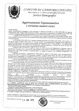 Info aggioranmento toponomastica