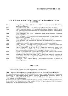 decreto rettorale n. 458 - Universitá della Calabria