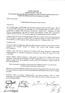 Siglato avviso comune da Uil, Cgil, Cisl e Confapi