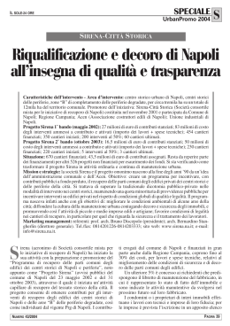Riqualificazione e decoro di Napoli all`insegna di