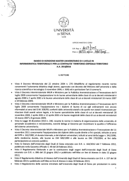 Bando - Università degli Studi di Siena