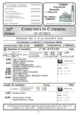 comunità in cammino n° 47/2013 - Parrocchia S.Vittore – Corbetta