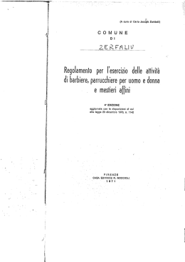 Regolamento per l`esercizio dei|e aiiiviià